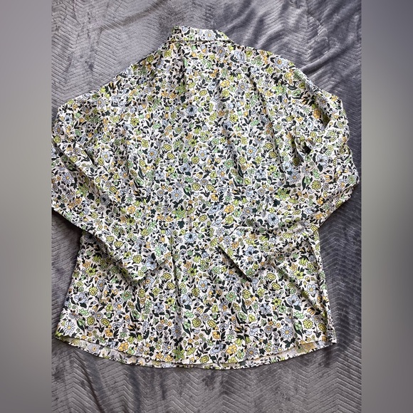Lands End No Iron Floral Supima Button Up Shirt 18T 18 Tall - Picture 6 of 6